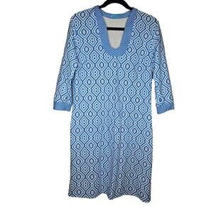 J.McLaughlin L Blue Tunic Dress Stretch Coastal Beach Classic Gisel Catalina